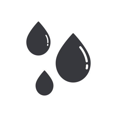 Bir su damlasının izole edilmiş piktogramı saflığı, suyu, kanı ve temel yaşam elementlerini sembolize ediyor.