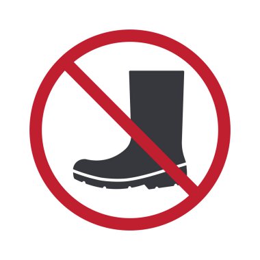 Ayrı ayakkabı yasaklama işaretli botlara izin verilmiyor, çizme giymenin yasak olduğu yasak bölgelerde kullanılıyor.