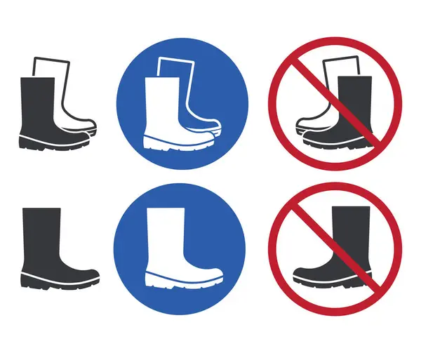 Bohça çizmeleri, koruma mavi ayakkabı işareti, ayakkabı giyme yasağı