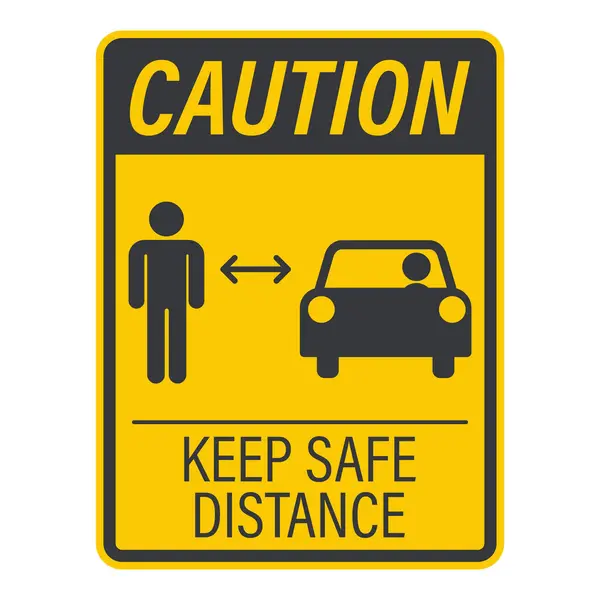 Trafik ve araç güvenliği için araçtan uzak durmak için izole güvenlik levhası yayası.