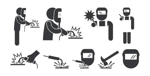 Paket, izole edilmiş resim kaynakçısı, inşaat ve mühendislik için kaynak güvenlik işareti.