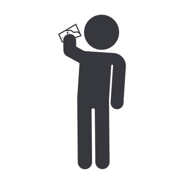 Sağlık ve tıbbi grafik tasarım elementleri için kullanılan bardaktan su içen bir adamın izole edilmiş görüntüsü.