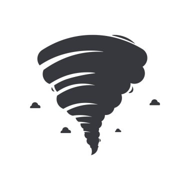 Kasırga, hortum, kasırga, kasırga güçlü rüzgar ve fırtına ikonu izole edildi.