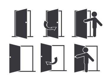 Pencereyi açık ve kapalı gösteren izole edilmiş resim simgesi, 