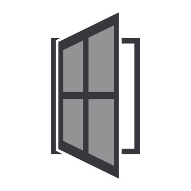 Pencereyi açık ve kapalı gösteren izole edilmiş resim simgesi, 