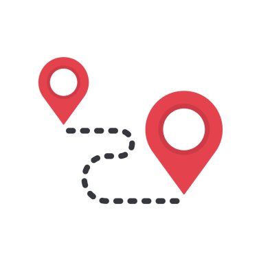 Bir harita konum işaretleyicisinin izole edilmiş resim simgesi, yerleri, kontrol noktalarını, rotaları, navigasyonu, ev konumunu ve coğrafi referansı simgeler.