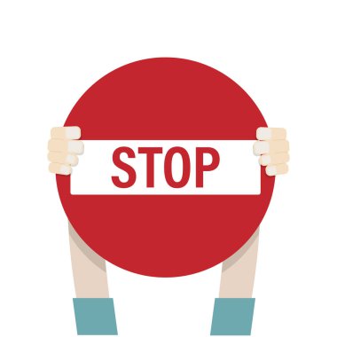 Uyarı ve koruma göstergesi olarak el ele tutuşmanın izole bir illüstrasyonu