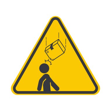 Düşen karton kutuların izole uyarı işareti, çalışanlara tetikte olmalarını ve deponun güvenlik talimatlarını ve önlemlerini izlemelerini hatırlatıyor.