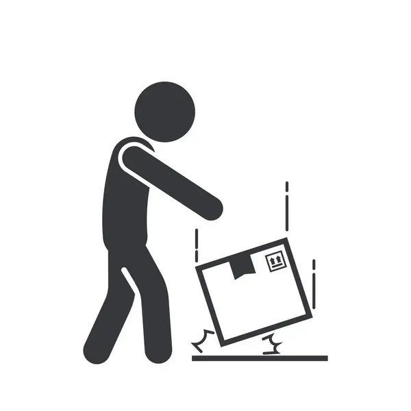 Yere düşen karton bir paketin izole edilmiş görüntüsü, kırılgan malları sembolize eder ve paketleri ekstra özenle taşımayı hatırlatır..