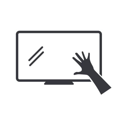 Dokunmatik ekranın ya da televizyonun izole edilmiş görüntüsü dokunmatik ekran etkileşimini, dijital cihaz kontrolünü, multimedya görüntülemesini, modern teknolojiyi ve kullanıcı arayüzünü sembolize eder..