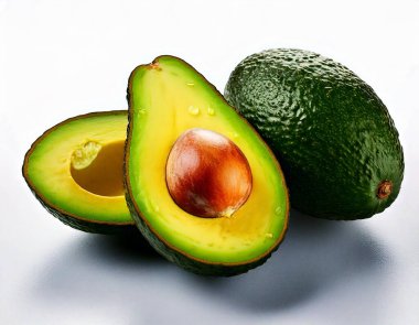 Beyaz arkaplanda avokado