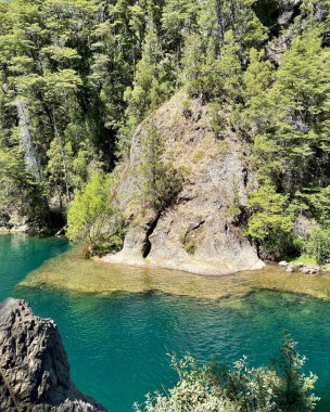 Rio Negro, Arjantin 'deki Manso Nehri' nin kristal suyu. Yüksek kalite fotoğraf