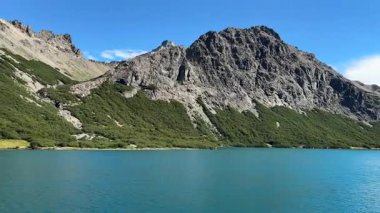 Bariloche, Nahuel Huapi 'deki Laguna Jakob' un panoramik görüntüsü. Arjantin. Yüksek kalite 4k görüntü