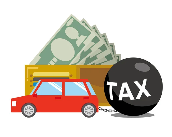 Imagen Ilustrativa Del Impuesto Sobre Automóvil — Vector de stock