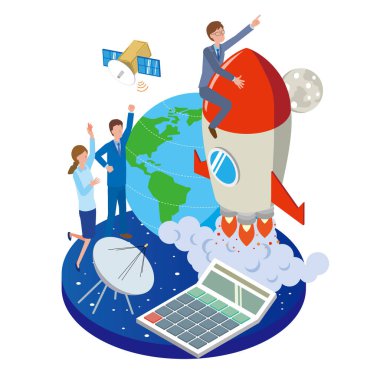 Uzay iş resmi illüstrasyonu