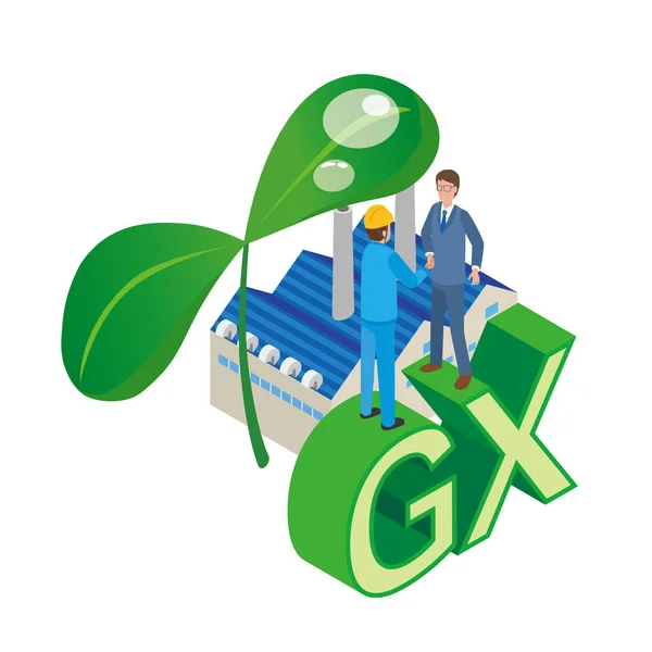 Obrázek Ilustrace Využití Zelené Energie Továrně — Stockový vektor