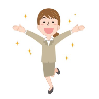 Kolları açık mutlu bir kadın.