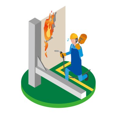 Kaynakçılık sırasında yangın kazası.