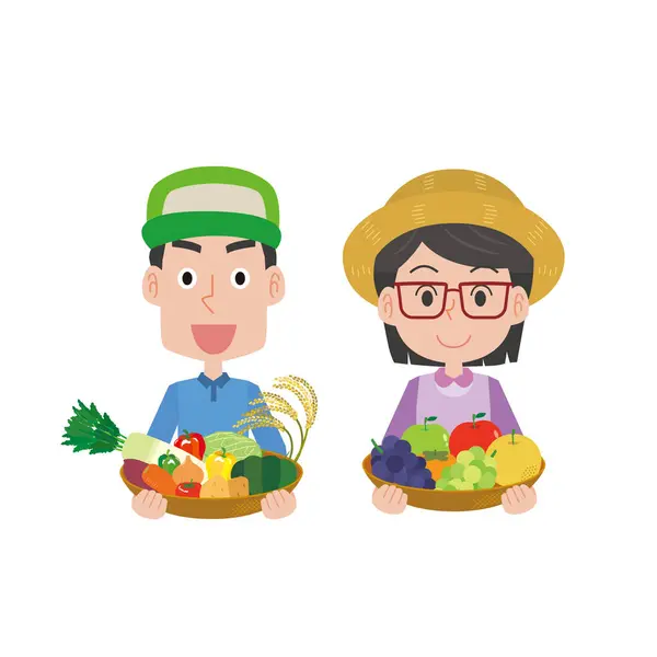 Zöldséggel Gyümölccsel — Stock Vector