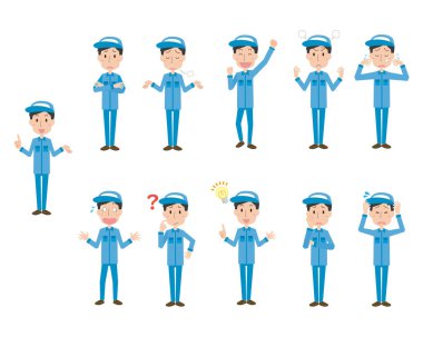 İş kıyafetleri giyen erkeklerin yüz pozu.