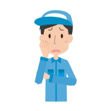 İş kıyafetleri giyen genç bir adam endişeli.