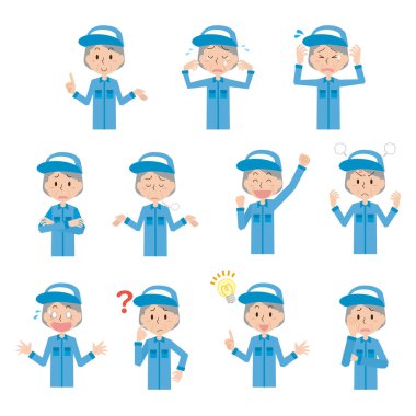 Kıdemli kadın işçinin yüz ifadesi çizimi