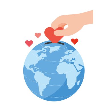 Dünyayı bağrına basan bağışların resmi