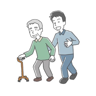 Gençler yaşlılara yardım ediyor.