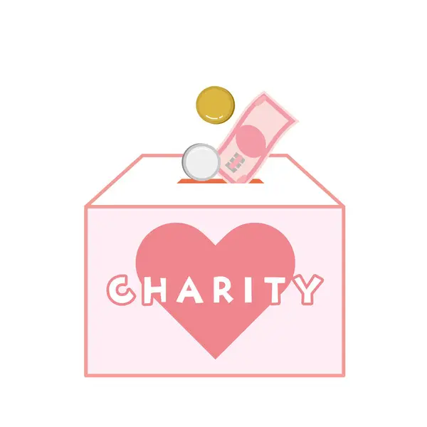Ilustración Donación Para Poner Dinero Caja Donación — Vector de stock