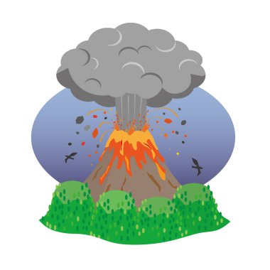 Patlayan bir volkanın resmi.