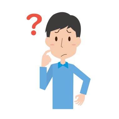 Şüpheleri olan genç adam.