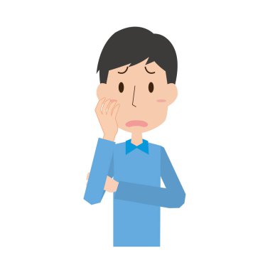 Endişeli ve sorunlu genç bir adam.