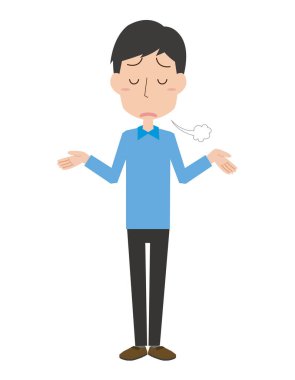 İç çeken genç bir adam