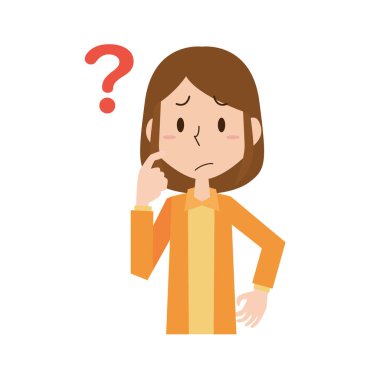 Şüpheleri olan genç bir kadın.