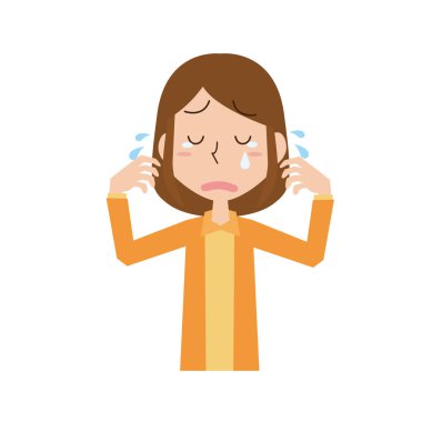 Üzgün ve ağlayan genç kadın