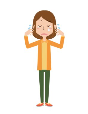 Üzgün ve ağlayan genç kadın