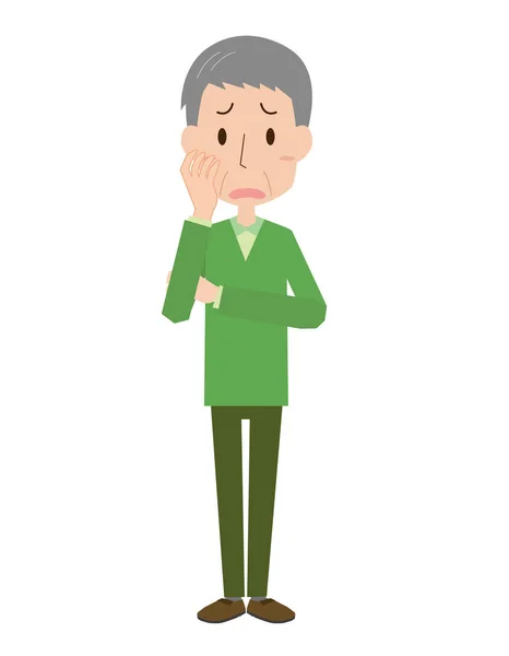 stock vector A senior man who is having trouble