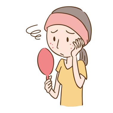 Kaba deriden muzdarip bir kadının resmi