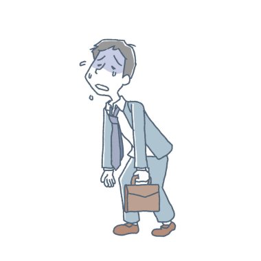 An office worker who goes home flutteringly due to exhaustion clipart