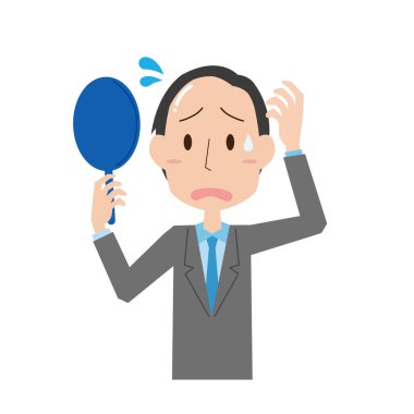 Seyrelen saçlardan muzdarip bir adamın tasviri