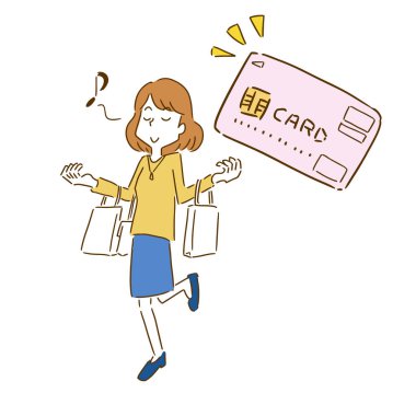 Kredi kartıyla alışveriş yapan bir kadının resmi.