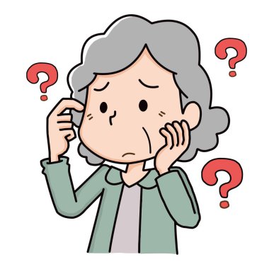 Bunamayı unutan yaşlı bir kadın.