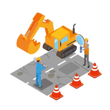 Yol kaldırım çalışmalarının resmi