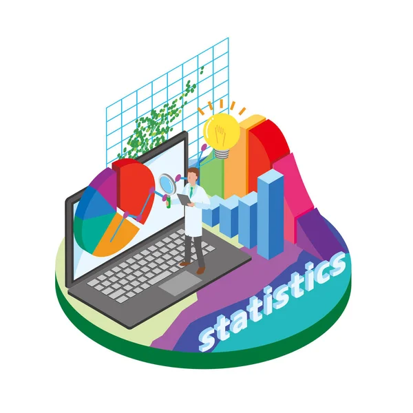 Statisztikai Grafikonok Adatok Ábrázolása — Stock Vector