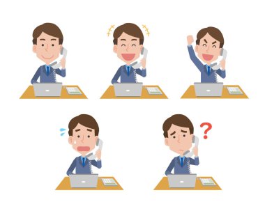 Ofis çalışanı, telefona cevap veriyor.