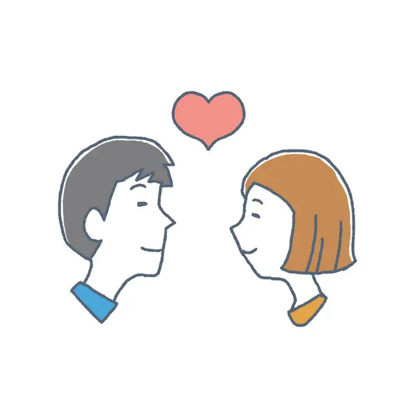 Illustration Eines Paares Mit Einem Guten Lächeln — Stockvektor