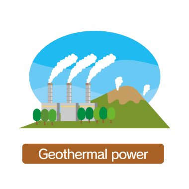 Jeotermal enerji santrali resim çizimi
