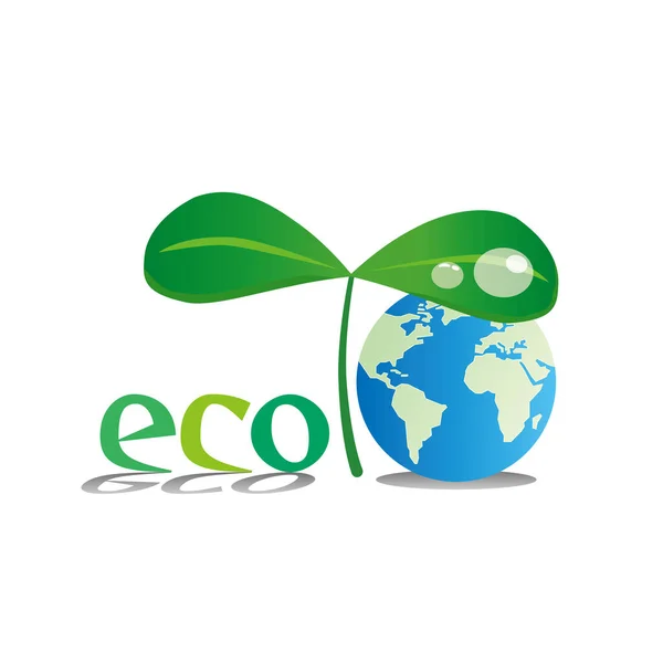 Ecologisch Beeld Van Aarde Jonge Bladeren — Stockvector