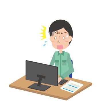 Başarısız olan bir erkek ofis çalışanı.