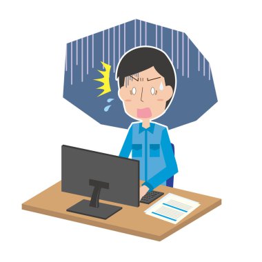 Başarısız olan bir erkek ofis çalışanı.